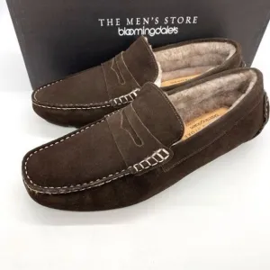 The Men’s Store Bloomingdale’s Moc Toe Loafer Slippers Brown Suede Size 7 New