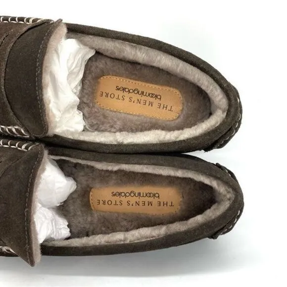 The Men’s Store Bloomingdale’s Moc Toe Loafer Slippers Brown Suede Size 7 New