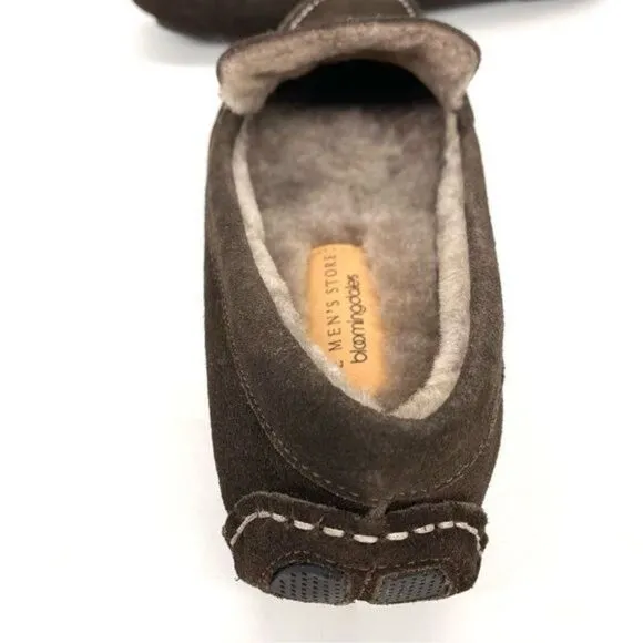 The Men’s Store Bloomingdale’s Moc Toe Loafer Slippers Brown Suede Size 7 New