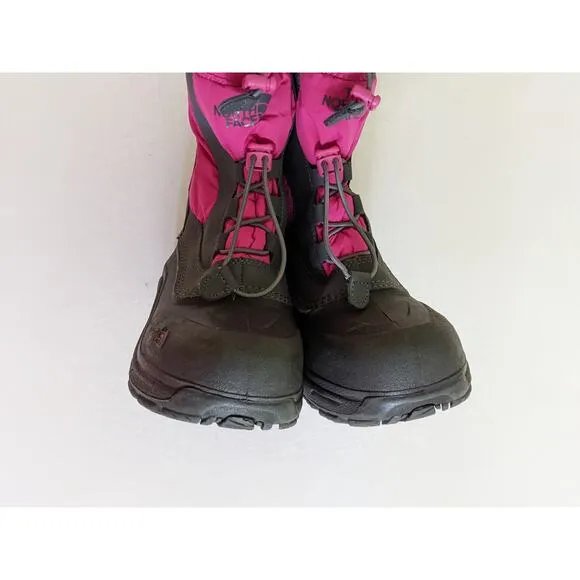 The North Face Size 5 Kids Alpenglow II Winter Boots Pink Gray Waterproof