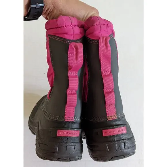 The North Face Size 5 Kids Alpenglow II Winter Boots Pink Gray Waterproof