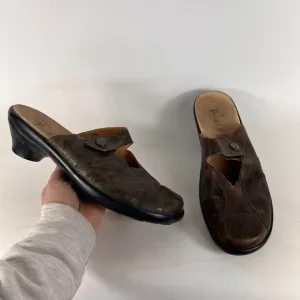 Think! Mary Jane heels women's size 10 brown leather minimalist heels shoes