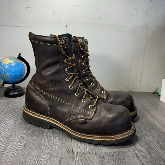 Thorogood Combat Boots Mens 13 D Emperor 8” Brown Leather Mid Steel Toe 804-4368