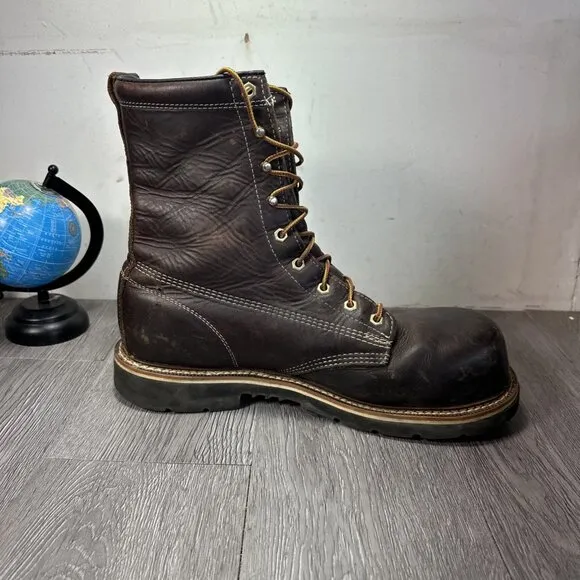 Thorogood Combat Boots Mens 13 D Emperor 8” Brown Leather Mid Steel Toe 804-4368