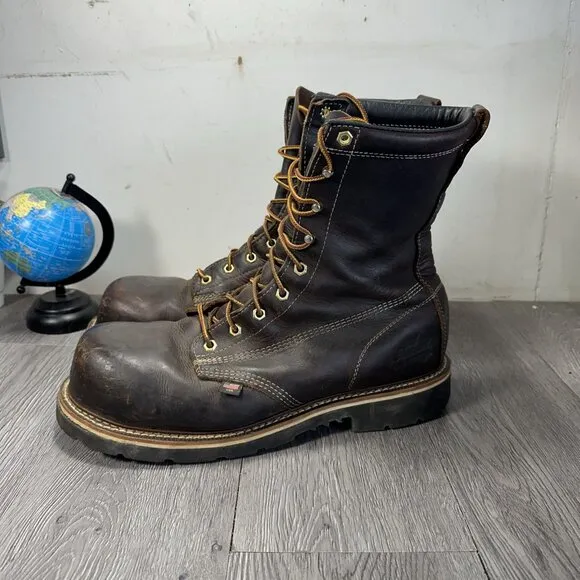 Thorogood Combat Boots Mens 13 D Emperor 8” Brown Leather Mid Steel Toe 804-4368
