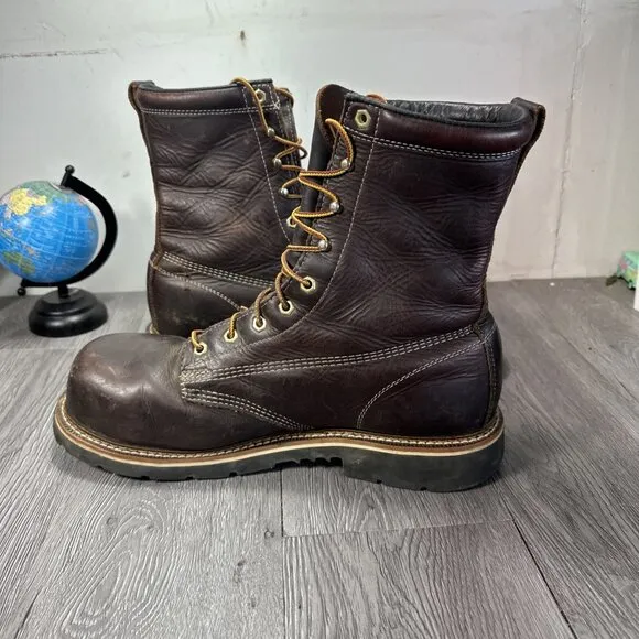 Thorogood Combat Boots Mens 13 D Emperor 8” Brown Leather Mid Steel Toe 804-4368