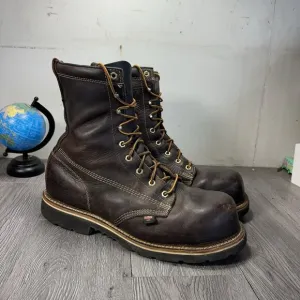 Thorogood Combat Boots Mens 13 D Emperor 8” Brown Leather Mid Steel Toe 804-4368