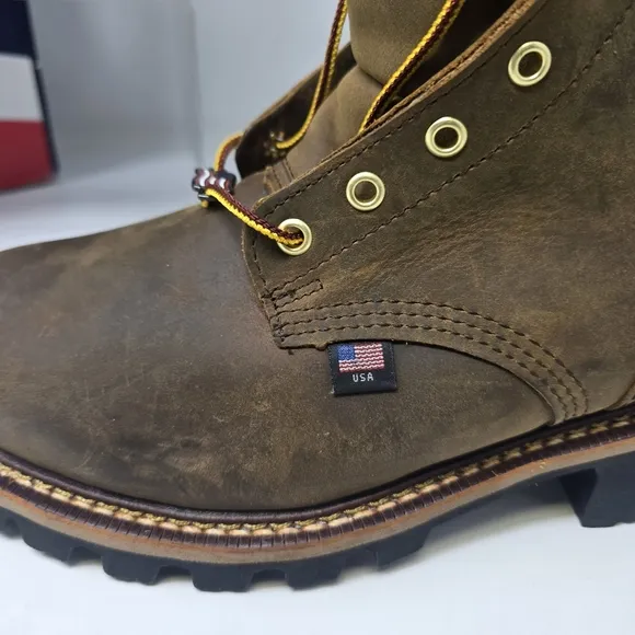 Thorogood Mens 10.5 D 804-3554 Logger Series 9″ WP Crazy Horse Steel Toe Boots