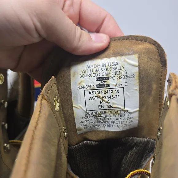 Thorogood Mens 10.5 D 804-3554 Logger Series 9″ WP Crazy Horse Steel Toe Boots