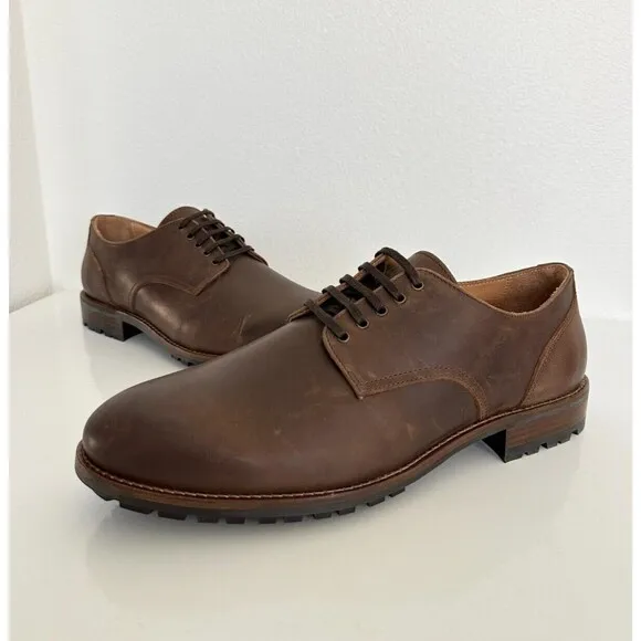 Thursday Boot Co Everyday Plain Toe Lug Oxford Shoes Brown Lace Up Work Men's 12