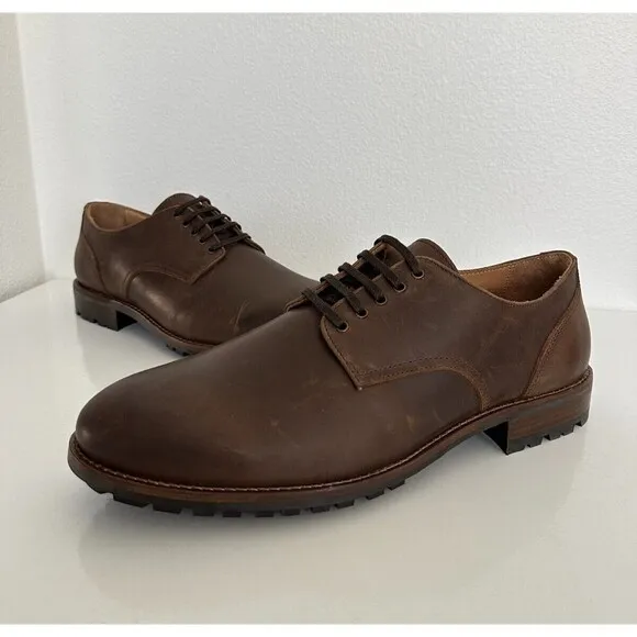 Thursday Boot Co Everyday Plain Toe Lug Oxford Shoes Brown Lace Up Work Men's 12