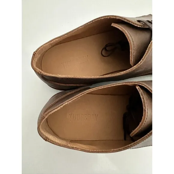 Thursday Boot Co Everyday Plain Toe Lug Oxford Shoes Brown Lace Up Work Men's 12