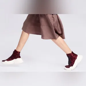 TIBI UNISEX MILO HITOP CHUNKY SNEAKERS. PURPLE JAGUAR PRINT. WOMEN’S 9 . MEN’S 7