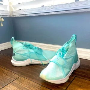 Tiffany blue🩵pumas high top sneakers real sneakers mermaid blue sneakers