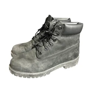 Timberland Black Leather Suede Waterproof Lace Up Boots Kids 6.5 Womens‎ 7.5