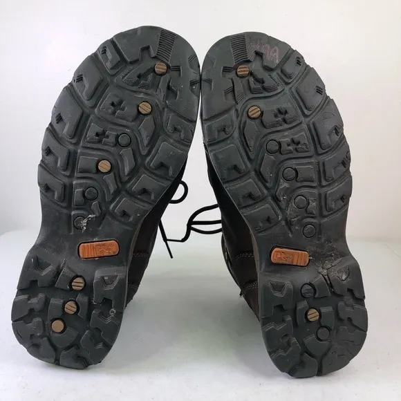 Timberland Brown Leather Steel Toe Lace Up Boots Size 9.5
