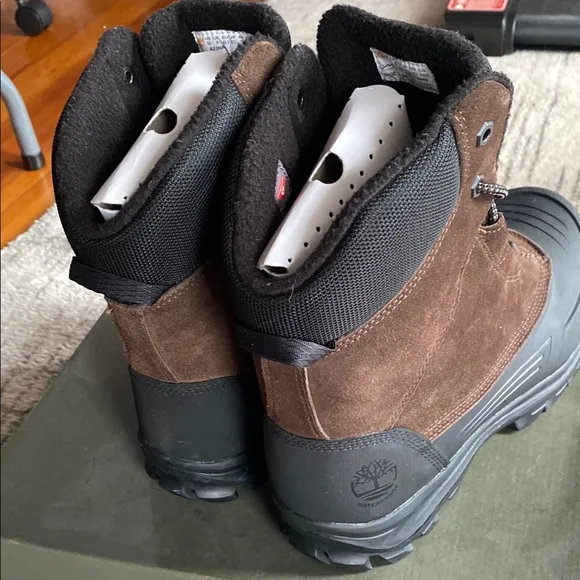 Timberland Brown Rain &amp; Snow Boots with High-Top Design and Thick Traction Sole