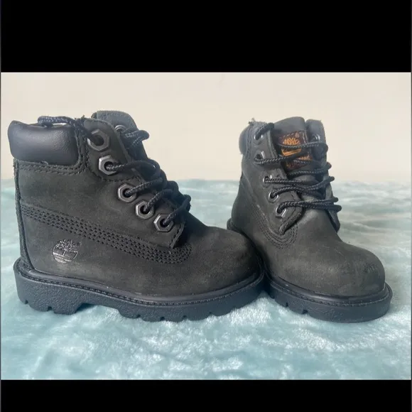 Timberland Classic Toddlers Leather Boots Black Waterproof Size 5