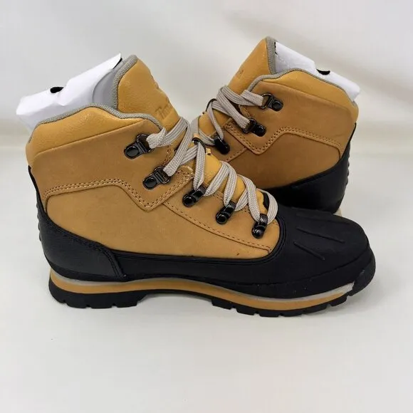 Timberland Euro Hiker Shell Toe Boots Brown Black Boys Size 6.5 / Women’s Size 8