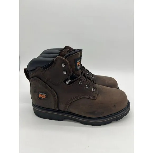 Timberland Men's Pit Boss PRO 6 Steel Toe Boots Brown 14 W MSRP $135 New