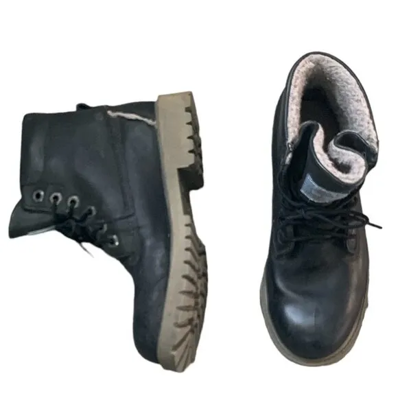 Timberland Premium 6&quot; Waterproof Leather Boots Kids Jr Sz 4.5/Women 6/6.5 #259D