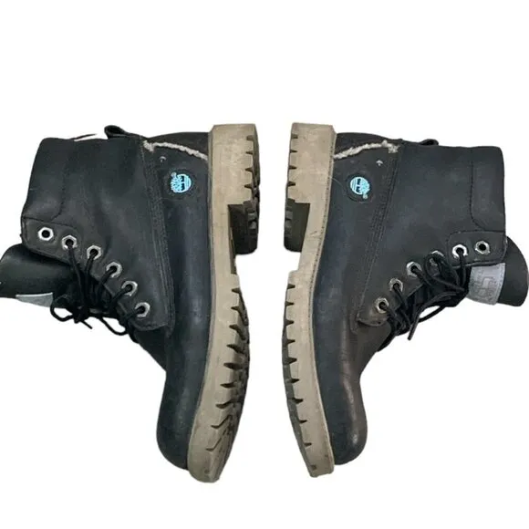 Timberland Premium 6&quot; Waterproof Leather Boots Kids Jr Sz 4.5/Women 6/6.5 #259D