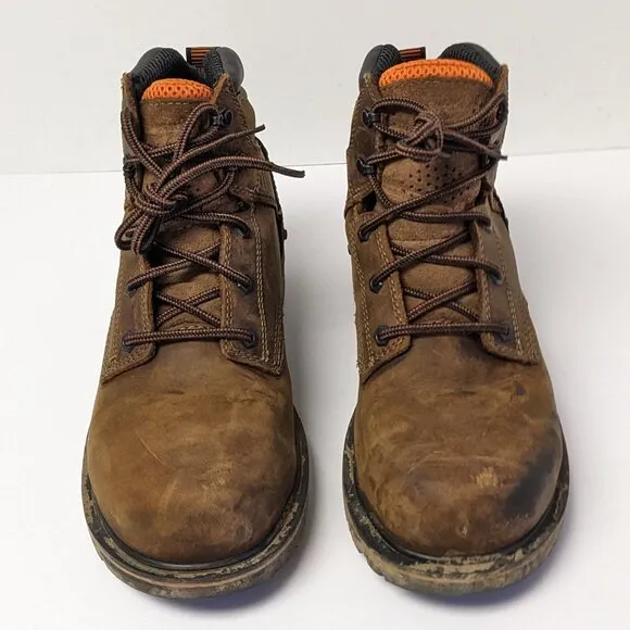Timberland PRO Ballast Steel Toe Work Boots, Brown Leather, Men's 8.5 M