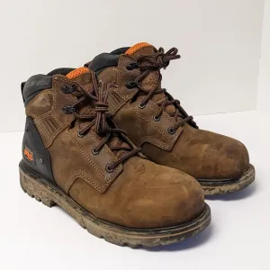 Timberland PRO Ballast Steel Toe Work Boots, Brown Leather, Men's 8.5 M