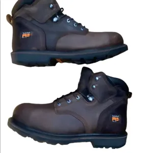 Timberland Pro Brown Leather Steel Toe Size 14M Classic Work Boots Workwear.