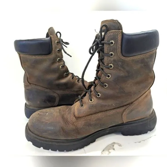 Timberland Pro Leather Soft Toe 38022 Brown Oil Resistant Waterproof Boots 13M