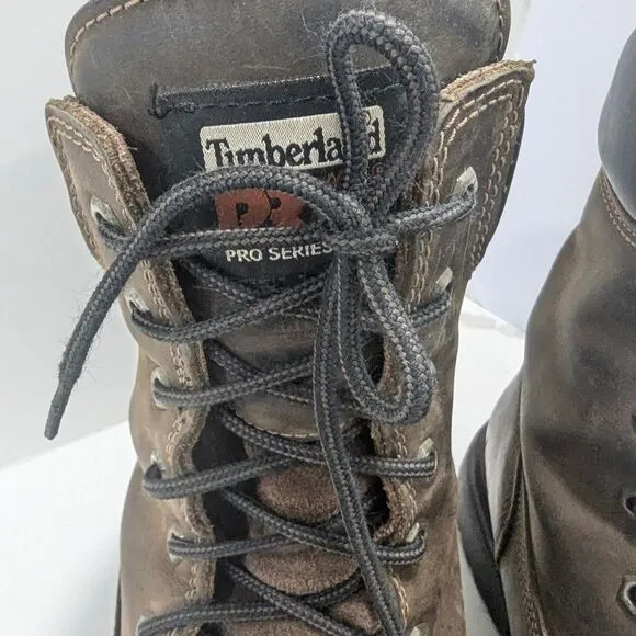 Timberland Pro Leather Soft Toe 38022 Brown Oil Resistant Waterproof Boots 13M