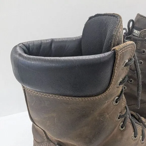 Timberland Pro Leather Soft Toe 38022 Brown Oil Resistant Waterproof Boots 13M