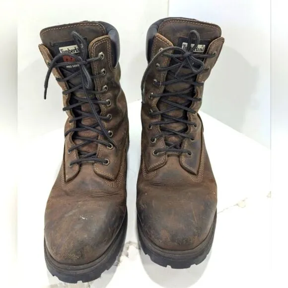 Timberland Pro Leather Soft Toe 38022 Brown Oil Resistant Waterproof Boots 13M