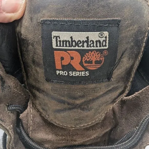 Timberland Pro Leather Soft Toe 38022 Brown Oil Resistant Waterproof Boots 13M