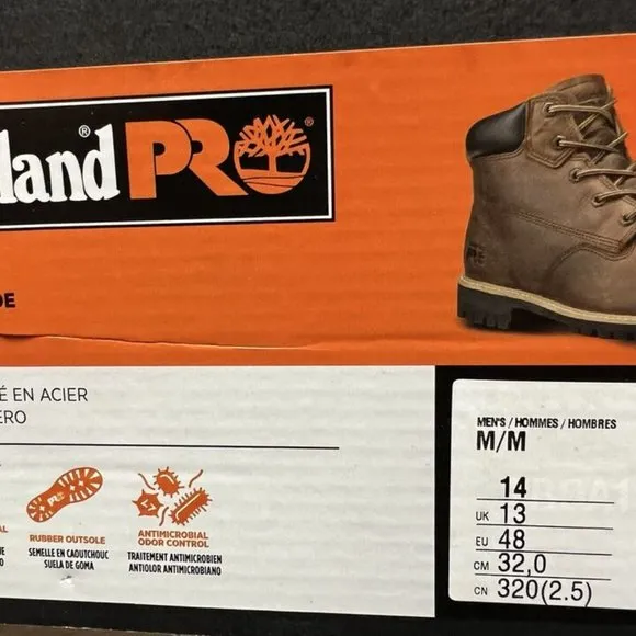 Timberland Pro Men's Gritstone 6&quot; Steel Toe Boots Brown, Size 14 M