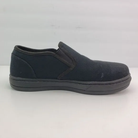 Timberland Pro Mens Size 7.5 Black Slip On Steel Toe Safety Work Sneaker Shoes