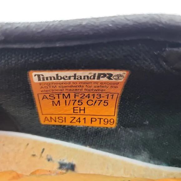 Timberland Pro Mens Size 7.5 Black Slip On Steel Toe Safety Work Sneaker Shoes