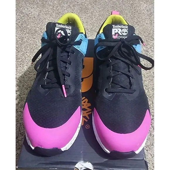 Timberland PRO® Overdrive Comp-Toe Work Shoes Womens - 8 Black/Magenta W/‎ BOX.