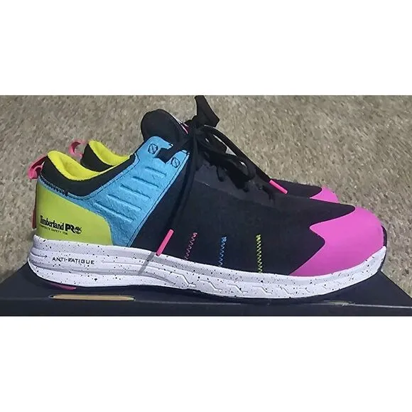 Timberland PRO® Overdrive Comp-Toe Work Shoes Womens - 8 Black/Magenta W/‎ BOX.