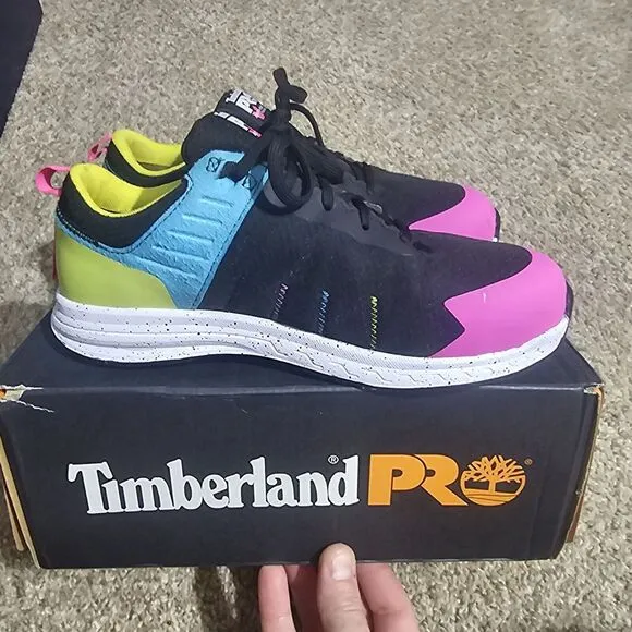 Timberland PRO® Overdrive Comp-Toe Work Shoes Womens - 8 Black/Magenta W/‎ BOX.