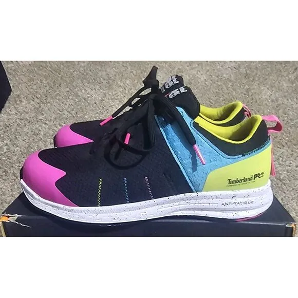 Timberland PRO® Overdrive Comp-Toe Work Shoes Womens - 8 Black/Magenta W/‎ BOX.
