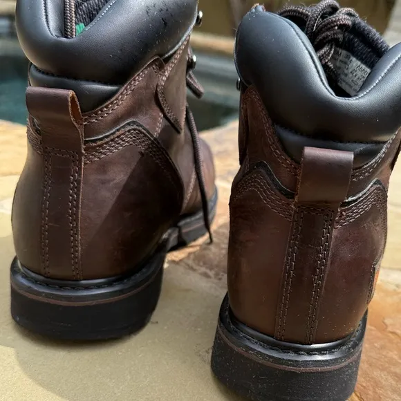 Timberland Pro Pit Boss 6” Work Boots Shoes Steel Toe 33034 Brown Size 9.5 M