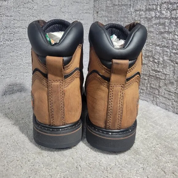 Timberland Pro Pit Boss 6&quot; Men's Size 9 Brown Leather Steel Toe Work Boots 33034