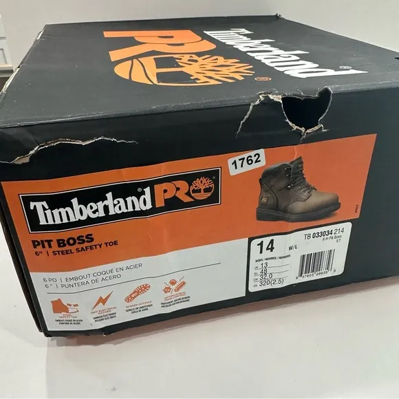 Timberland Pro PIT BOSS 6&quot; Steel Toe Safety Toe Mens Work Boots