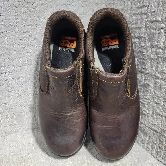 Timberland Pro Titan Alloy Men's Size 7.5M Brown Leather Safety Toe Work Shoes