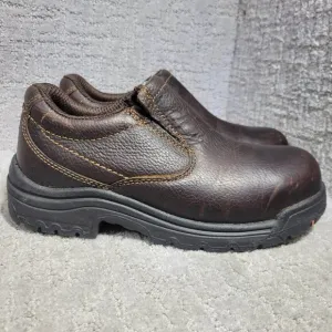 Timberland Pro Titan Alloy Men's Size 7.5M Brown Leather Safety Toe Work Shoes