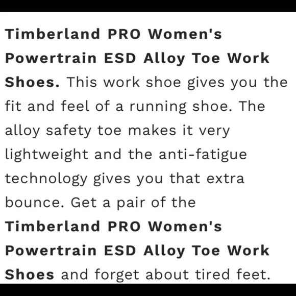 Timberland Pro Women’s Powertrain Esd Safety Toe Work Shoes