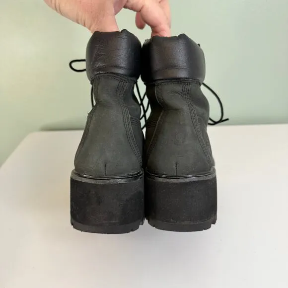 Timberland ReBOTL Euro Hiker Lace Up Boots Womens 10 Black Combat Waterproof