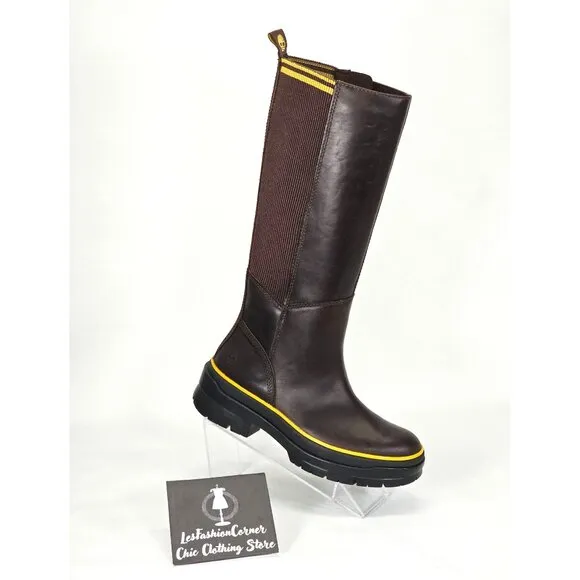 Timberland Women's Brown Leather Malynn Tall Boots Waterproof Sz 6.5 1880