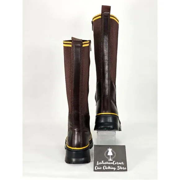 Timberland Women's Brown Leather Malynn Tall Boots Waterproof Sz 6.5 1880